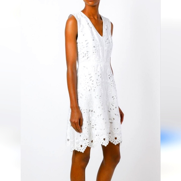 NWT Theory Jemion E White Embroidered Lace Dress - Picture 1 of 15